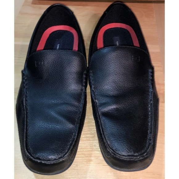 Tommy Hilfiger Men's Black Penny Loafer Shoes Size 10 Wide excellent condition - Picture 1 of 10